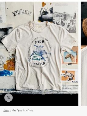 Imogene and Willie Yee Haw Graphic Tee - Cream